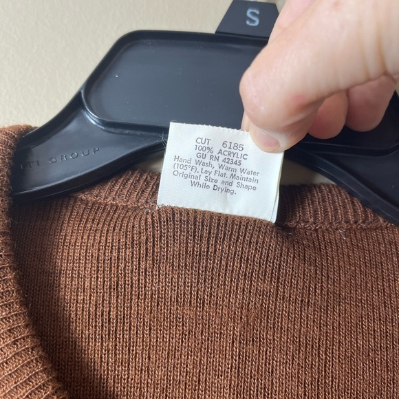 Vintage Boho Southwest Knit Tie Cardigan Brown Earth Tones Geometric Aztec Retro - Picture 5 of 10